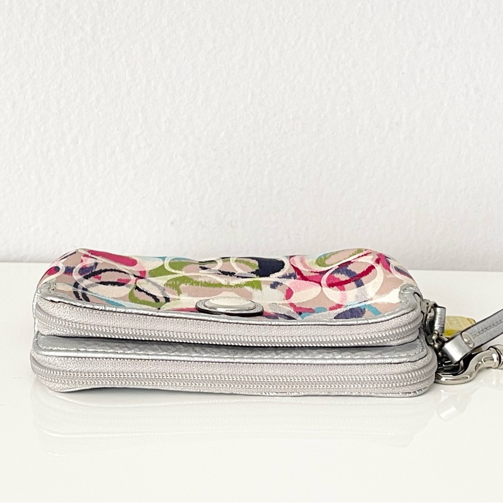 Coach Poppy Ikat Signature Small Wallet Wristlet - Picture 11 of 12